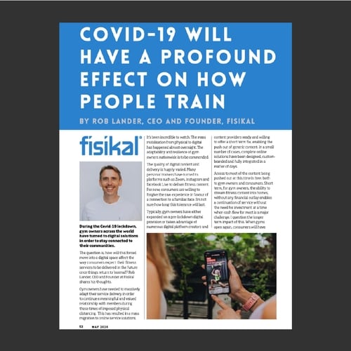 COVID-19 WILL HAVE A PROFOUND EFFECT ON HOW PEOPLE TRAIN