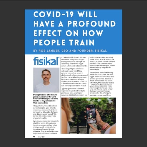 COVID-19 WILL HAVE A PROFOUND EFFECT ON HOW PEOPLE TRAIN